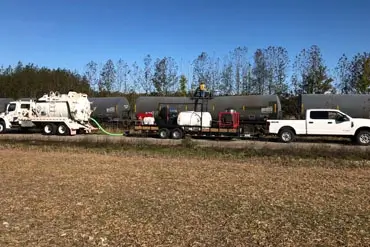 Photo of a railcar being flared